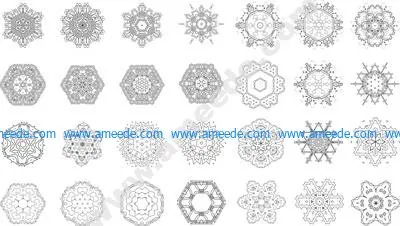 Mandalas Set Mehndi Design EPS