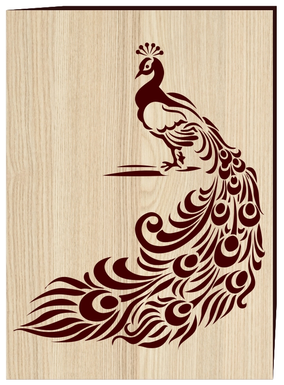 Peacock Decor Sticker Free Vector F0001948 file cdr and dxf free vector download for print or laser engraving machines