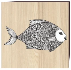 Zentangle Fish F0001954 file cdr and dxf free vector download for print or laser engraving machines