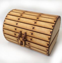 wooden travel suitcase
