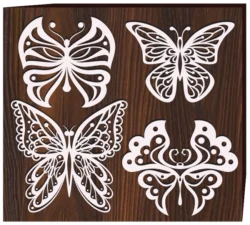 Beautiful Butterflies Monochrome Style for Tattoo F0002369 file cdr and dxf free vector download for print or laser engraving machines