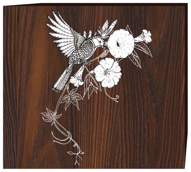 Bird Flowers Decor F0002356 file cdr and dxf free vector download for print or laser engraving machines