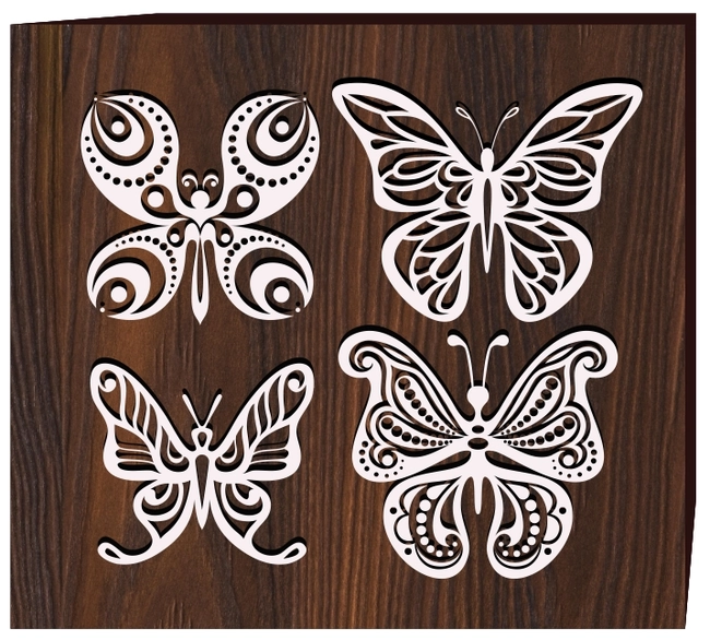 Butterfly Tattoo Silhouettes F0002367 file cdr and dxf free vector download for print or laser engraving machines