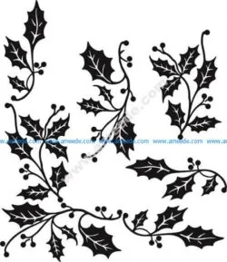 Holly border vector