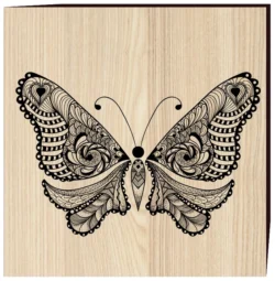 Zentangle Butterfly F0002317 file cdr and dxf free vector download for print or laser engraving machines