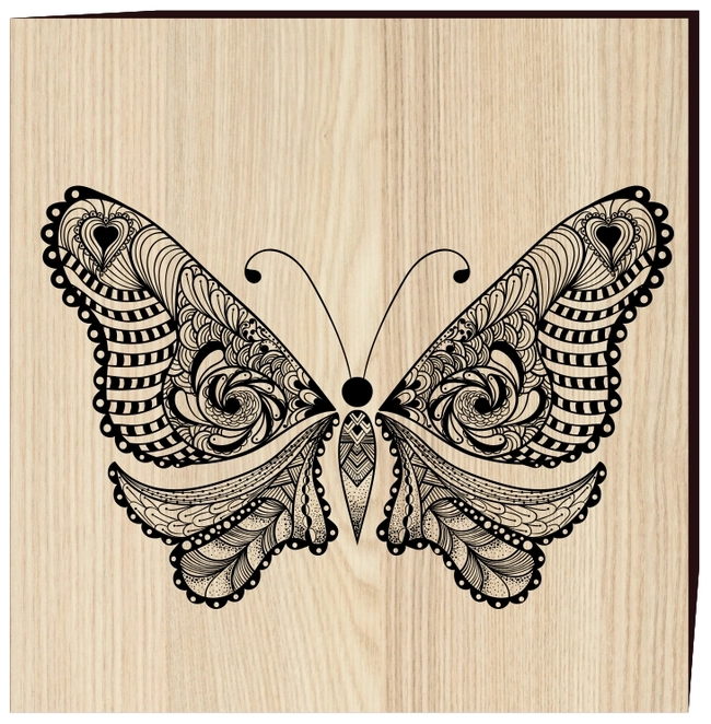 Zentangle Butterfly F0002317 file cdr and dxf free vector download for print or laser engraving machines