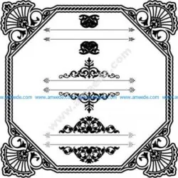 Art Border Frame with Ornaments