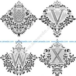 Beautiful Ornament Letters Vector Set