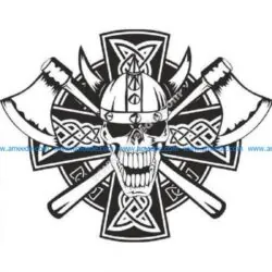 Celtic skeleton skull Viking