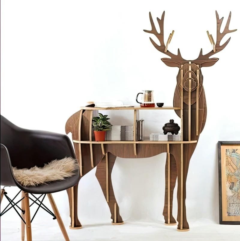 Deer Shaped Shelf - Free download vector file Laser cut and CNC cut, 3 axis CNC, Cut Wood