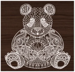 Detailed Zen panda F0002730 file cdr and dxf free vector download for print or laser engraving machines