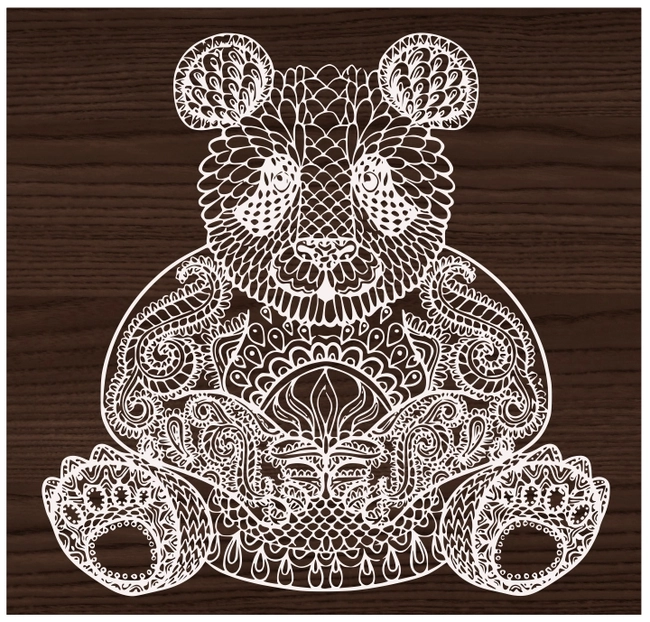 Detailed Zen panda F0002730 file cdr and dxf free vector download for print or laser engraving machines