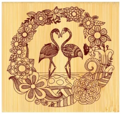 Flamingo love heart zen F0002486 file cdr and dxf free vector download for print or laser engraving machines