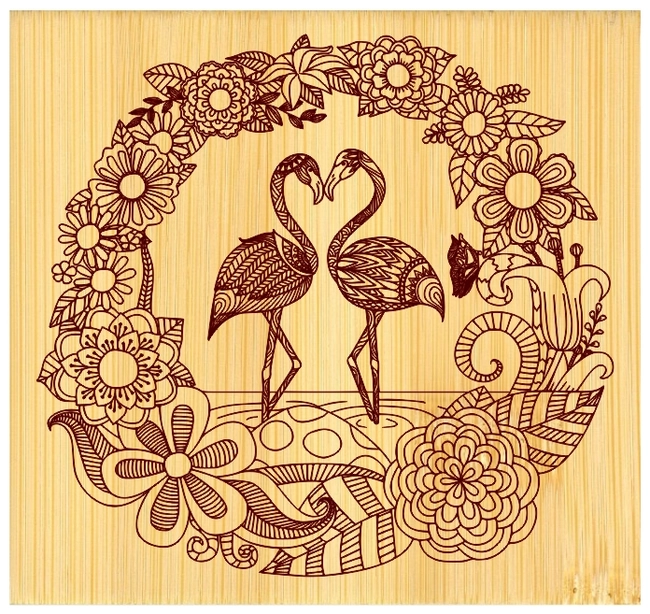 Flamingo love heart zen F0002486 file cdr and dxf free vector download for print or laser engraving machines