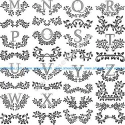 Floral Letters Vector Art