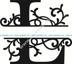 Flourished Split Monogram L Letter