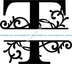 Flourished Split Monogram T Letter