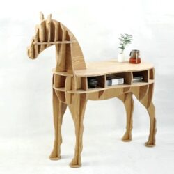 Horse Shaped Bookshelf – Free vector file CNC Cut Wood