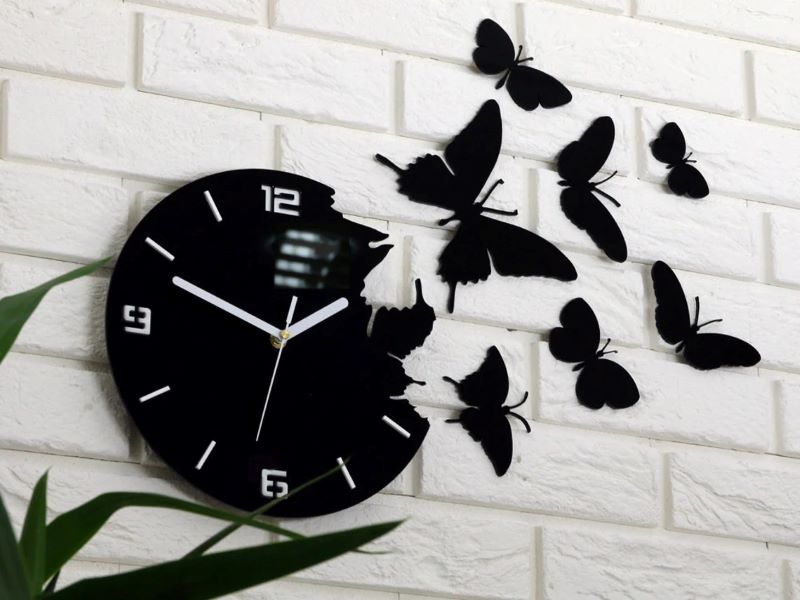 Laser Cut Butterfly Wall Clock