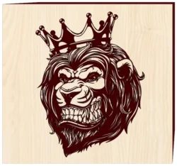 Lion wearing a crown F0002713 file cdr and dxf free vector download for print or laser engraving machines