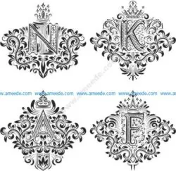 Ornamental Decor Floral Letter Set