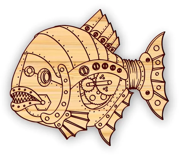 Steampunk fish F0002694 file cdr and dxf free vector download for print or laser engraving machines