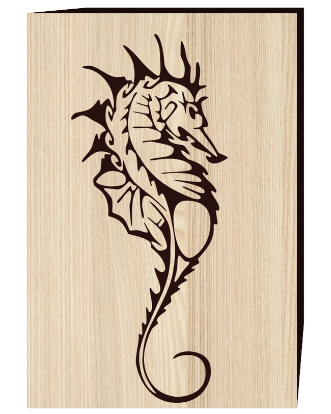 Seahorse pattern E0002589 file cdr and dxf free vector download for print or laser engraving machines