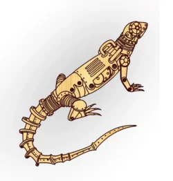 Steampunk lizard F0002717 file cdr and dxf free vector download for print or laser engraving machines