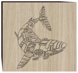 Steampunk shark F0002724 file cdr and dxf free vector download for print or laser engraving machines