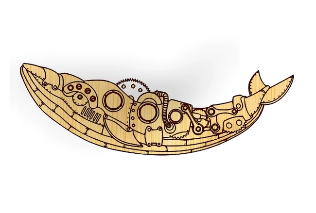 Steampunk whale F0002718 file cdr and dxf free vector download for print or laser engraving machines