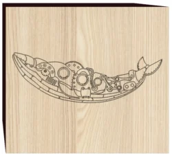 Steampunk whale F0002718 file cdr and dxf free vector download for print or laser engraving machines