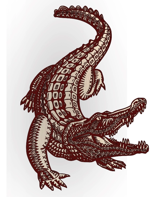 Tribal crocodile F0002726 file cdr and dxf free vector download for print or laser engraving machines