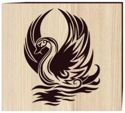 Tribal swan two F0002699 file cdr and dxf free vector download for print or laser engraving machines