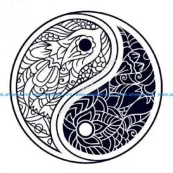 Ying yang peace zen tangle