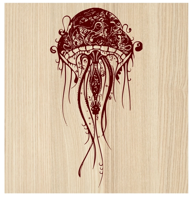 Zen detailed jellyfish F0002504 file cdr and dxf free vector download for print or laser engraving machines