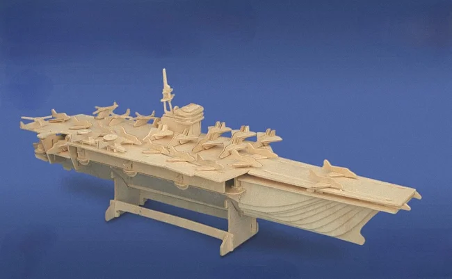 Aircraft carrier 3D Puzzle - Free download vector file Laser cut and CNC Cut Wood