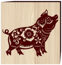 Cute flower pig F0002880 file cdr and dxf free vector download for print or laser engraving machines