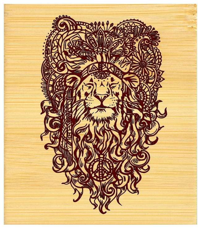 Hippy zen lion peace F0002892 file cdr and dxf free vector download for print or laser engraving machines