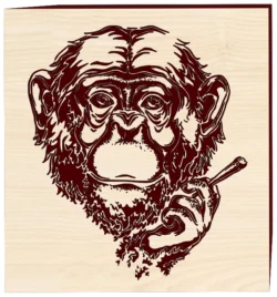 Smoking chimp F0002891 file cdr and dxf free vector download for print or laser engraving machines