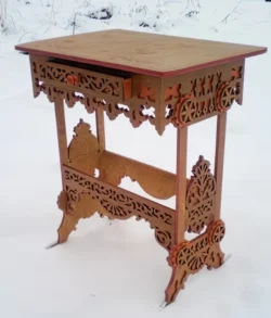 Laser Cut Table with Drawer