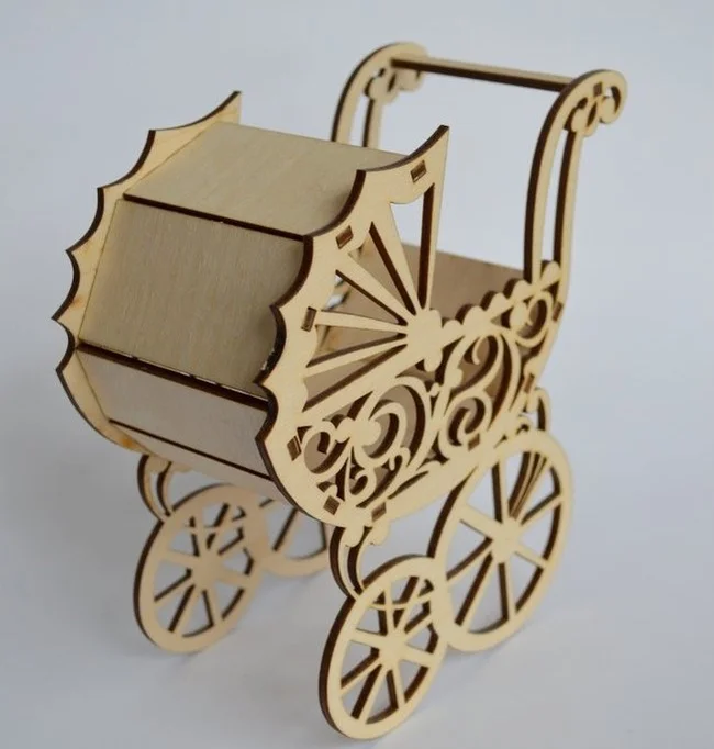 Baby Strollers Pram - Free download vector file Laser cut and CNC Cut Wood