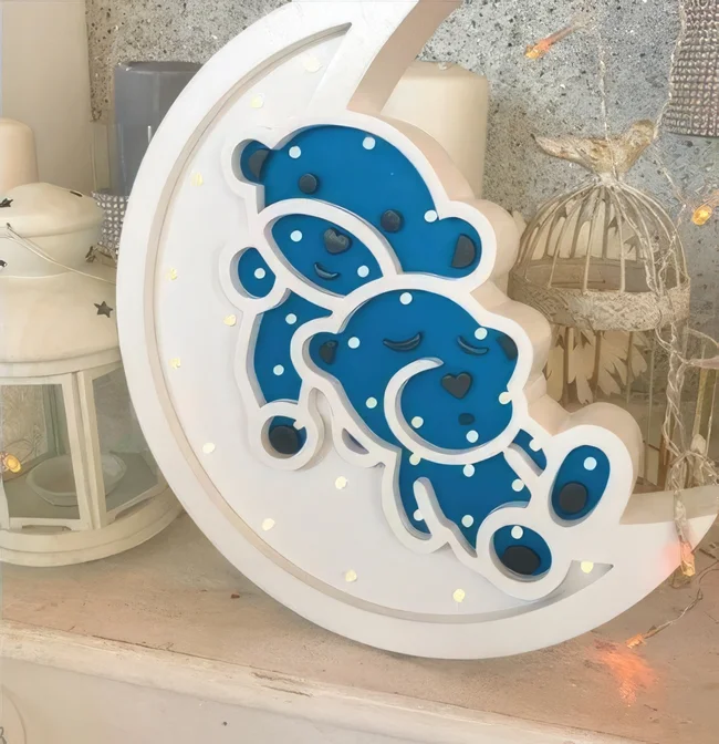 Bear Night Light - Free download vector file Laser cut and CNC Cut Wood