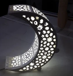 Crescent Moon Night Light Lamp – Free download vector file Laser cut