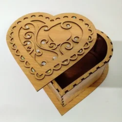 Laser Cut Heart Shaped Stash Box