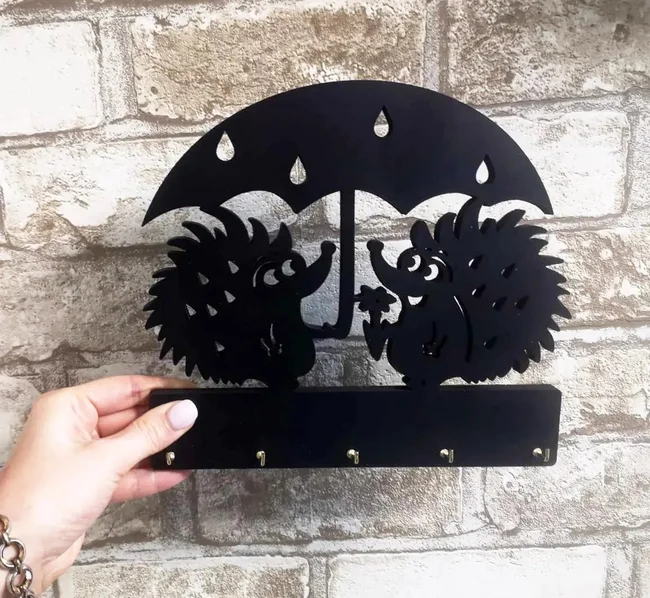 Hedgehog Key Hanger - Free download vector file Laser cut and CNC Cut Wood