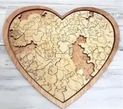 Laser Cut Love Heart Puzzle Game