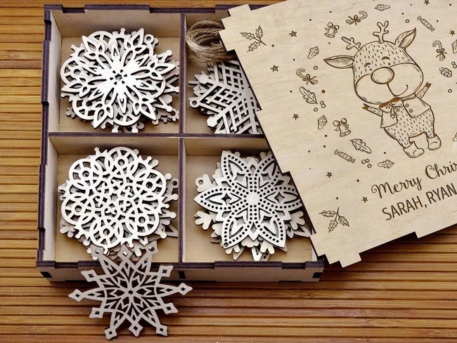 Laser Cut Snowflakes On Christmas Tree