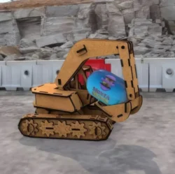 Laser Cut Wood Excavator 3D Puzzle