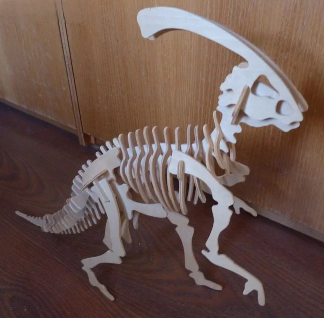 Parasaurolophus 3D Puzzle - Free download vector file Laser cut and CNC Cut Wood