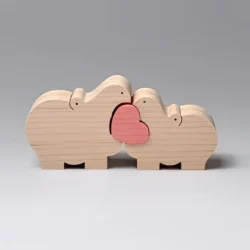 Rhino wooden puzzle toy